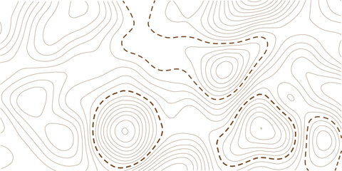 Modern geographic map illustration featuring elevation contours. Simple and clean design for technical or creative use. Great for educational or outdoor planning themes