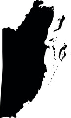 Belize map silhouette central america country outline
