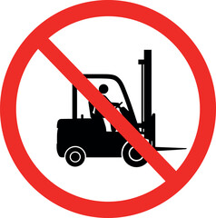 No forklift symbol warning sign © Taslima