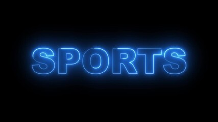 Sports text icon animation on a black background. motion graphics video. - Powered by Adobe