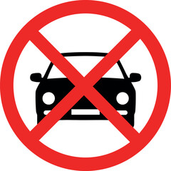 No parking sign car prohibited