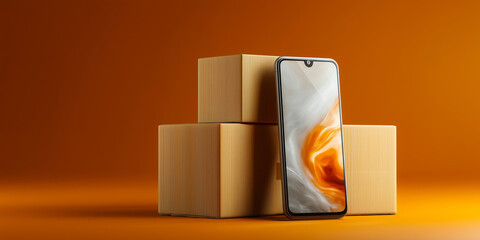 Mobile Device Morphing Into Inventory Storage Facility Illustrating Modern Dropshipping Logistics