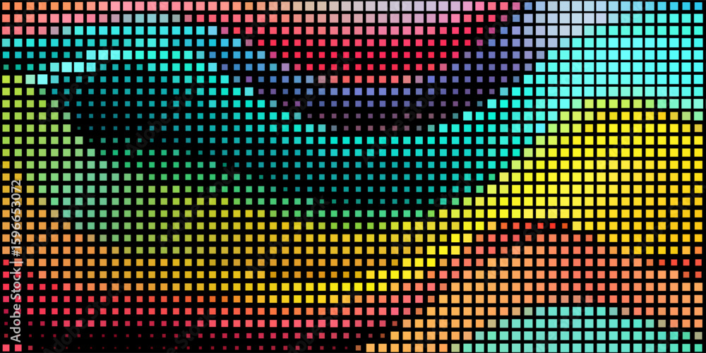 Wall mural geometric design halftone with a set of colorful abstract circles. multicolor, rainbow vector layout