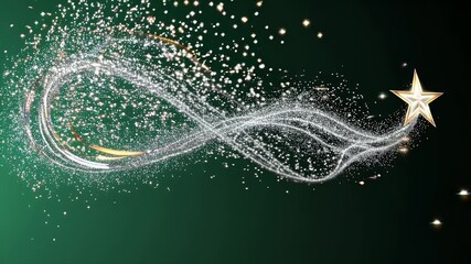 High resolution 4K greenscreen animation streaking luminous meteor empty space sparkling tail fading delicately ideal enchanting scene transitions cosmic sci fi montages magical fantasy highlights