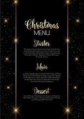 elegant black and gold Christmas menu design 1411