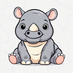 cute baby Rhino cartoon
