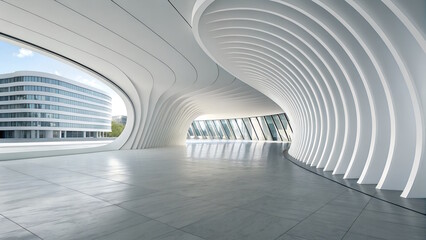 White Futuristic wave Architecture