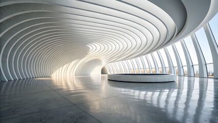 White Futuristic wave Architecture