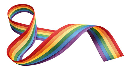 Vibrant Rainbow Ribbon Symbolizing Diversity and Inclusion Against a Clean Backdrop for Pride Month Celebrations and LGBTQ+ Community Support
