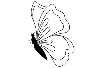 Artistic butterfly continuous one line art with stylish continuous one line drawing in modern style