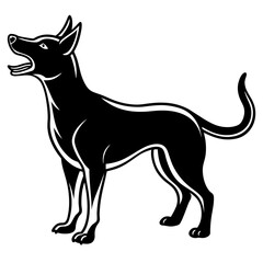 Black Silhouette Dog Barking Vector
