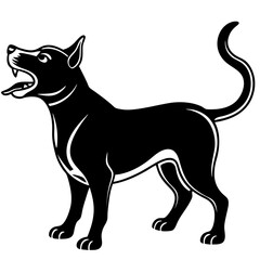 Black Silhouette Dog Barking Vector