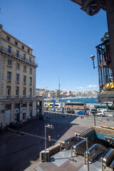 Marseilles harbor during the midday 