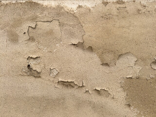 Peeling Plaster Wall, ceiling, surface Texture with Cracks and Weathering, shabby background, close-up