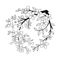 Japan sakura blossoms, cherry blossoms, a traditional Japanese embroidery 02