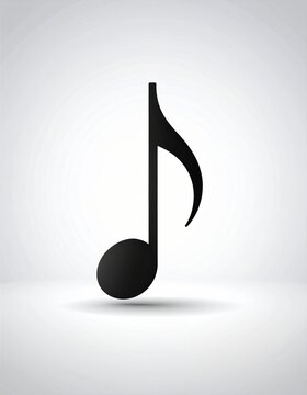 Musical Note Illustration with Centered Note and Text Space