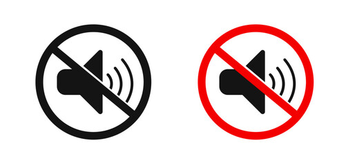 no sound no music signboard, stock vector