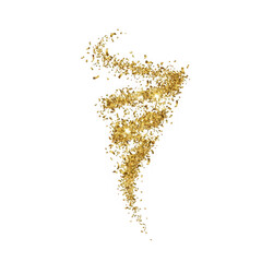 Golden confetti streamer swirl celebration party decoration glitter sparkle effect graphic element isolated on transparent background