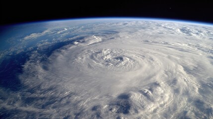 Satellite View of a Powerful Hurricane Over the Ocean