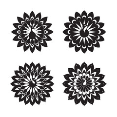 Peacock Mandala With Floral Feather Arrangement