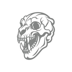 Illustration of Roaring Skull of a Saber-Toothed Cat