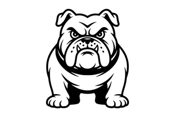 Fierce English Bulldog Mascot – Bold Minimalist Vector Line Art for Apparel and Vinyl Cutting Generative ai