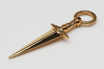 Gold Dagger Isolated on White