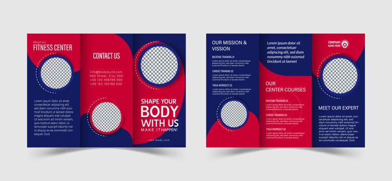 Fitness, Gym or Health tri-fold brochure design template