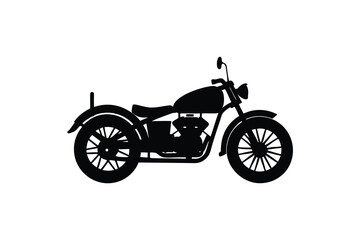Fototapeta premium Classic Motorcycle Side View Black and White Silhouette Style Image for Transportation and Design Projects silhouette