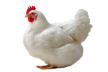 Fototapeta premium White hen on black background