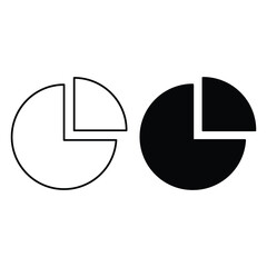 Pie chart comparison icon for statistical data visualization analysis and financial report infographic presentation in minimal vector graphic design.