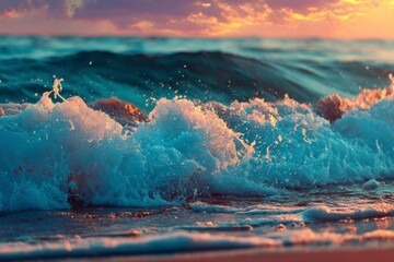 Ocean Wave at Sunset