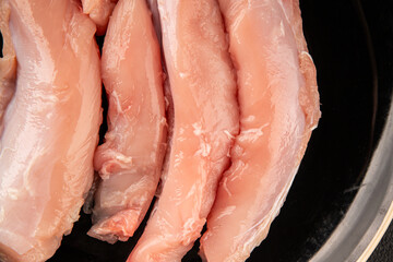 Rabbit raw meat fillet dietary fresh delicious gourmet food background on the table rustic food top...