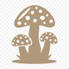 Set of different mushroom silhouettes, graphic drawing with lines, black and white cut truffle, porcini mushroom, color full Mushroom Silhouettes for Design. mushroom, silhouette, boletus.