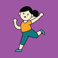 freestyle cardio dance exercise girl cartoon art