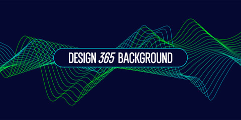 Vector abstract background with dynamic waves, line and particles. Illustration suitable for design.