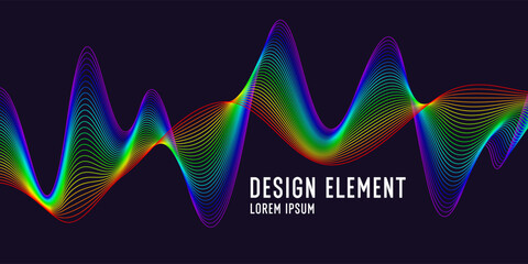 A design element. Vector graphics. Abstract illustration for the presentation and placement of various text information. A simple, elegant background with wavy lines.
