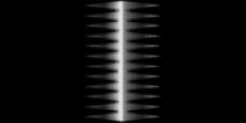 Black and white halftone background. Abstract illustration of round particles. The dots form shapeless images.