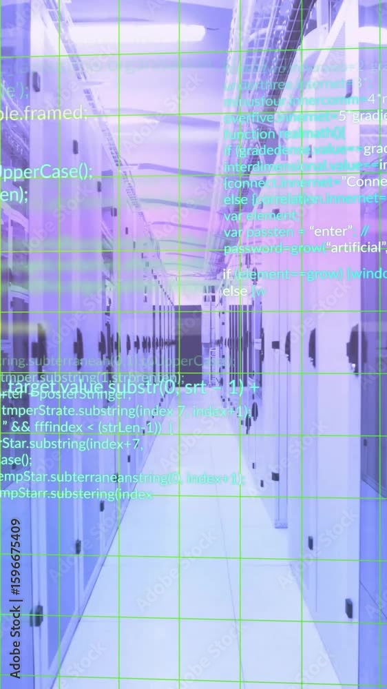 Poster Animation of data processing over computer servers