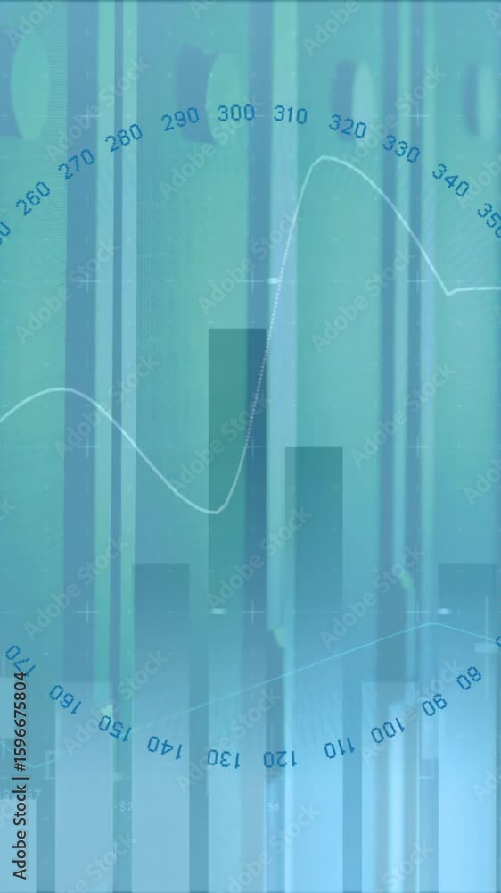 Poster animation of financial data processing over computer servers
