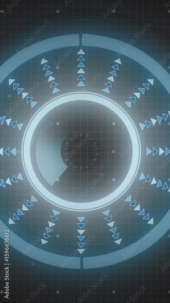 Poster Animation of scope scanning and data processing on black background