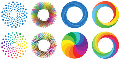 Colorful Circular Abstract Logo Elements Set