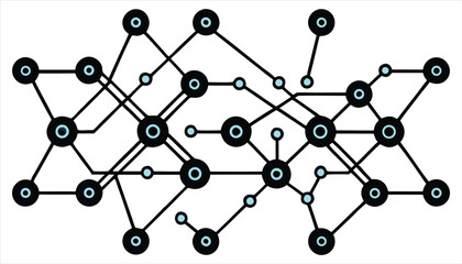 Abstract network diagram illustrating complex interconnections and data flow between nodes