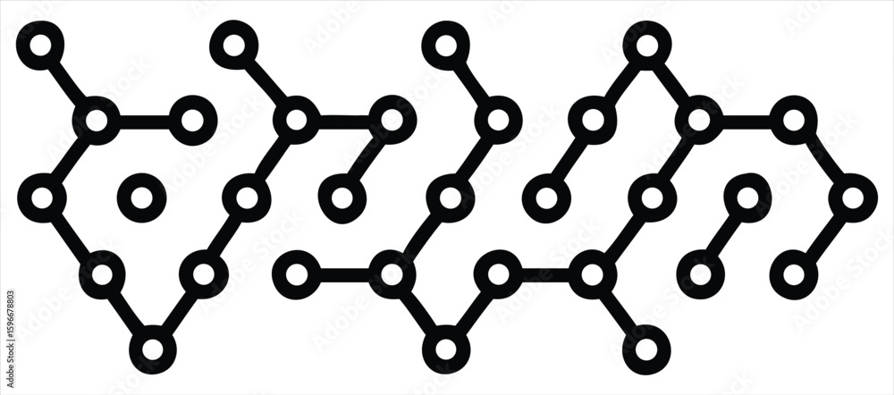 Poster abstract geometric network pattern with interconnected circles and lines forming a repeating organic