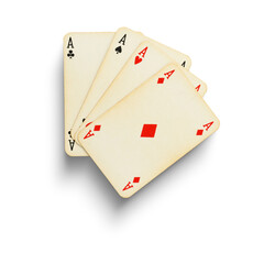 Pile of playing cards with some cards faced up Gambling Concept
