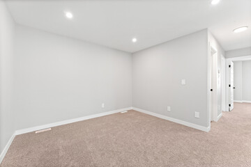 White room with a tan carpet and a white wall