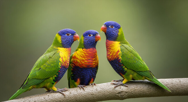 two parrots on a branch