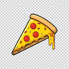 Pepperoni Pizza Slice with Crispy Crust and Melting Cheese – Delicious Fast Food Treat