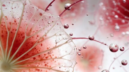 water drops on red background