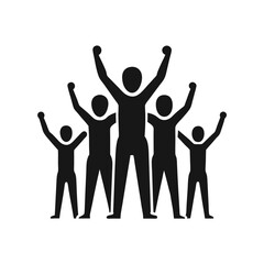 team victory pose silhouette